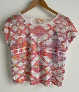kenji Women’s / Teen Short Sleeve Tshirt / top White Pink/red Design size 8 - Picture 1 of 7