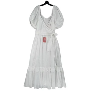 Neu mit Etikett Ivy City Antoinette Wickelkleid 3X weiß Cottagecore Maxi feminin skurril - Bild 1 von 10