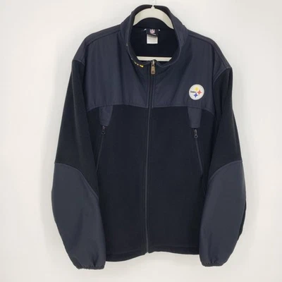 Куртка мужская NFL Pittsburgh Steelers флисовая на молнии размер XL с вышивкой черная - Изображение 1 из 4