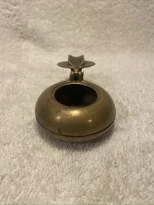 Quemador de incienso vintage de latón macizo. "2 1/2"" de diámetro con tapa de tabaco con bisagras" - Imagen 1 de 4