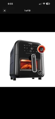 Horno tostador freidora de aire negro de 6 cuartos con tecnología infrarroja y 7 funciones Foto 1 de 4