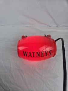 WATNEYS RED BARREL ALE VINTAGE ADVERTISING BEER KEG DISPLAY BAR ILLUMINATED SIGN - Picture 1 of 8