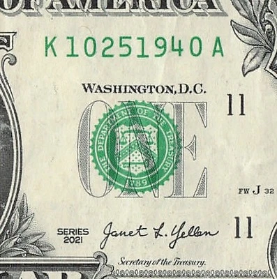 Oct 25 1940 Birthday Fancy Serial Number Date Note One Dollar Bill 10 25 1940 - Image 1 of 4