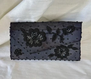 Vintage 50er Jahre schwarze Perlen Clutch von Emson Vintage Hand Perlen Abendtasche (SIEHE) - Bild 1 von 8