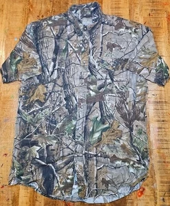Mens L - Beretta Real Tree Short Sleeve Button Down Shirt Vented 100% Cotton 🔥 - Picture 1 of 6