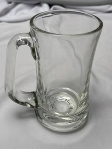 Heavy Mexican Glass Beer Mug 12oz Thick Base Clear Glassware Minor Chip - Picture 1 of 4