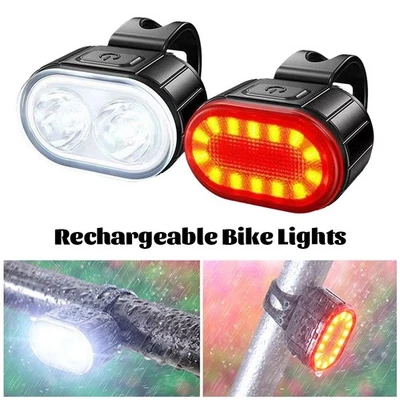 USB Fahrrad Fahrrad Radfahren Licht hinten blinkende Sicherheit Warnlampe Nacht - Bild 1 von 4