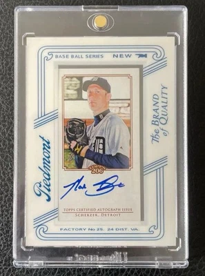 Max Scherzer 2010 Topps T-206 Autographed Baseball Card with Magnet Holder - Image 1 of 4
