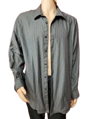 Structure Premium Gray Button Up Striped XL Mens Shirt Long Sleeve  Button Up #C - Image 1 of 4