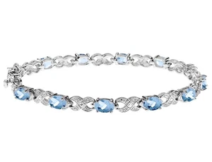 5.00 Carat (ctw) Blue Topaz Bracelet in Sterling Silver - Picture 1 of 2