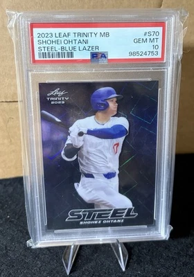 2023 Leaf Trinity Steel Blue /99 Shohei Ohtani #S-70 PSA 10 POP Only 1!!!! - Image 1 of 2
