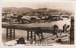 Vintage Postcard Photo Victoria & Grey Street bridges, Brisbane, Australia - Picture 1 of 2