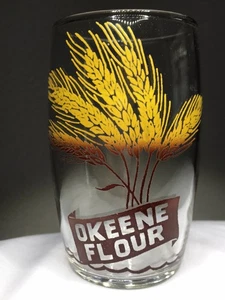 Vaso publicitario de harina Okeene vintage raro - Imagen 1 de 10