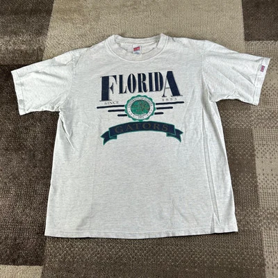 Vintage Florida Gators University Of Florida Crest T Shirt USA Made Gray Mens M - Image 1 of 4