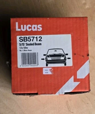 LUCAS Original NOS Scheinwerfer SB5712 Sealed Beam  5 3/4" 12v 50W Rarität  - Bild 1 von 3