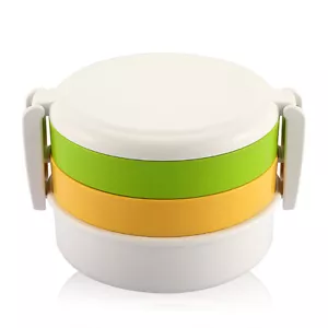 Caja de almuerzo de 3 capas de calidad premium caja de alimentos bento hecha de maíz PLA BPA seguro libre - Imagen 1 de 4