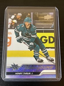 2023-24 Upper Deck Series 1 Henry Thrun RC Rookie Young Guns San Jose Sharks 236