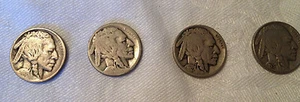 Lot 4 US Buffalo Nickels - 1913, 1920er, 1927, 1937 - Bild 1 von 2