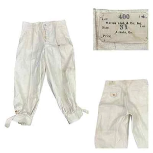 1930s NWT Loebs White Cotton Button Fly Knickers Pants Workwear / Waist 28 - Picture 1 of 5