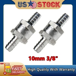 2x 10mm3/8" Kraftstoffleitung Einweg Rückschlag Aluminium Rückschlagventil Benzin Dieselöl - Bild 1 von 14