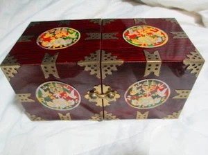 Stunning! NOS NIB 80s-90s ASIAN MOP inlay JEWELRY BOX fr Bloomingdales Orig$125 - Picture 1 of 12