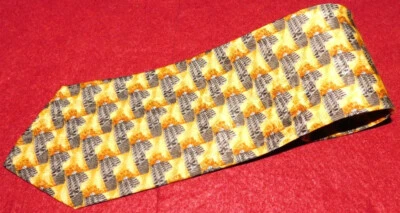 ERMENEGILDO ZEGNA MADE IN ITALY YELLOW/ORANGE/GREY FLORAL TIE - DESIGNER TIES. - Image 1 of 3