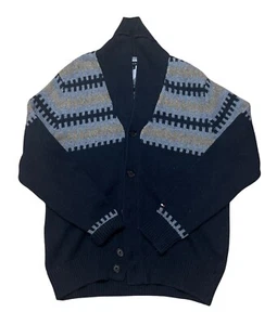Tommy Hilfiger Navy & Gray Button-Up Cardigan Pullover L 100% Baumwolle Herren Fair Is - Bild 1 von 5