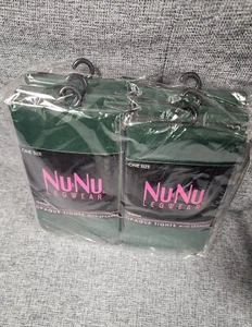 6 New Footed Hunter Dk Green Opaque Tights Pantyhose Lot Size 4'10"-5'4" 100-140 - Picture 1 of 3