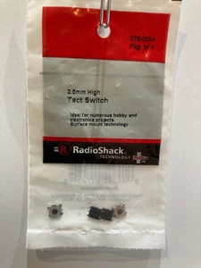 Radio Shack 275-0004 SPST Tact Switch 2.5mm High Rated 50mA, 12VDC surface mount - Picture 1 of 2