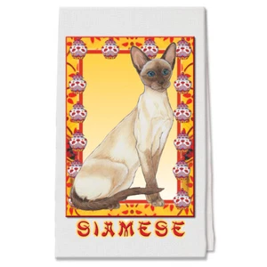 Siamese Cat Decorative Cotton Kitchen Dish Towel, Pet Gift - Picture 1 of 1