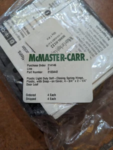 (1) McMaster-Carr Plastic Lightduty Self-Closing Spring Hinge 4 3/4"Ht. 2 1/4"Wd - Picture 1 of 3