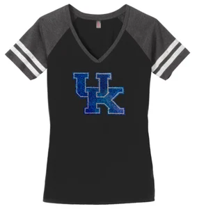 Women's University of Kentucky Wildcats Ladies Bling V-neck Shirt S-3XL T-shirt - Picture 1 of 2
