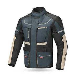 Bela Chaqueta de moto Transformer Touring para hombre con CE azul marino/arena - Imagen 1 de 15