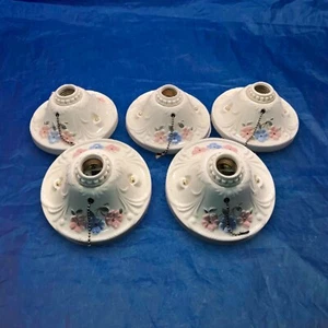 Antique Set Of 5 Five Porcelier Flush Mount Fixtures Rewired Nice! 6A - Picture 1 of 3