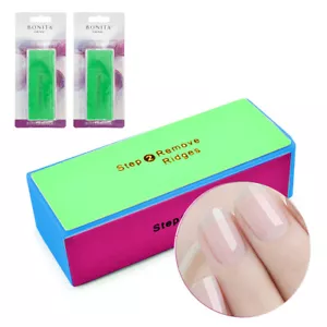 2 Pc 4 Way Nail Buffer Blocks File Buff Smooth Shine Toe Separator Nail Kit New - Picture 1 of 1