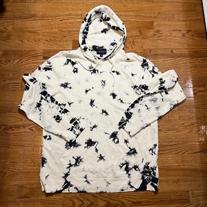 Lucky Brand Hoodie Sweatshirt Mens Large Revered Dyed Bleached Purple White - Picture 1 of 9