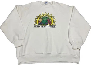 Vintage Gardening Sweatshirt Vegetables Fruits Spirit Fleece L M2 - Picture 1 of 5
