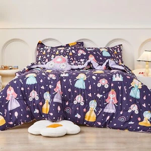 US Shipping,Girls Kids Twin Size Duvet Cover, 6 Piece Pocket Castle Princess Set - Picture 1 of 7