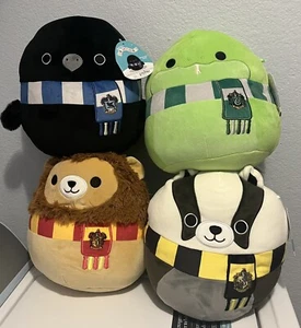 Squishmallows - Harry Potter 8” Set Gryffindor Ravenclaw Slytherin Hufflepuff - Picture 1 of 9