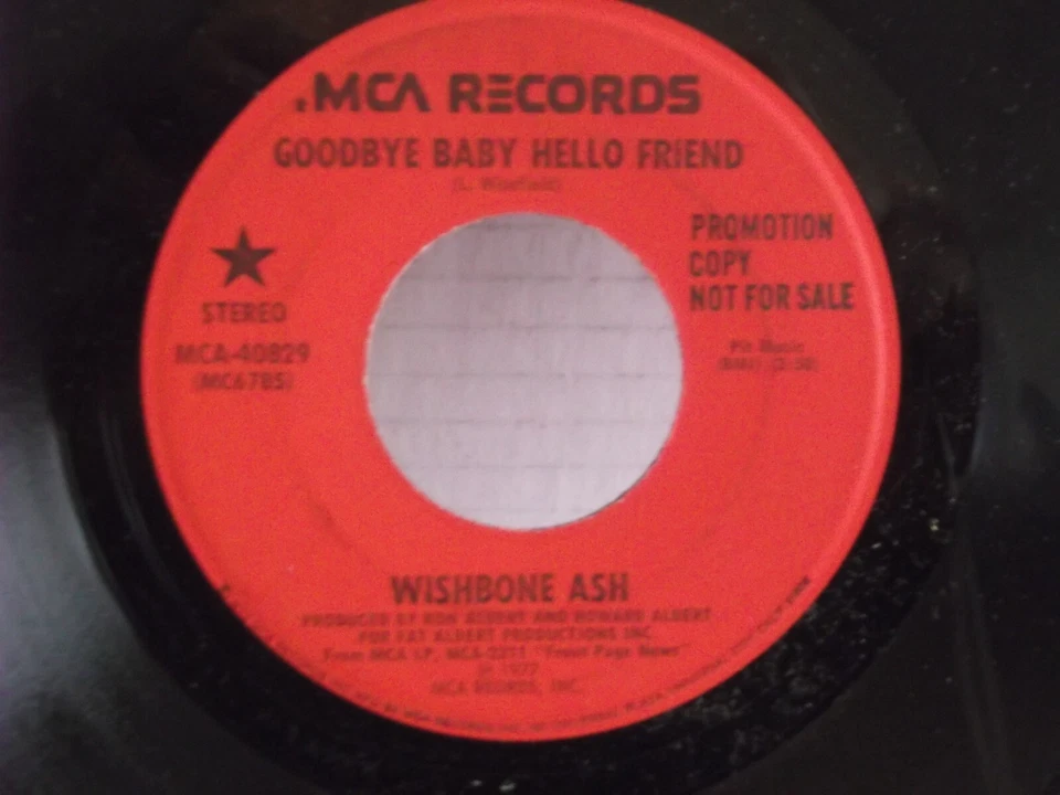 Wishbone пепел, MCA, «Прощай, малыш, привет, друг», США, 7 «45, 1976 промо, прог-рок, новый- - Изображение 1 из 2