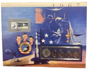 1967 Uncirculated 40% SMS Mint Set Postal Commemorative Society Coin & Stamps - Picture 1 of 11