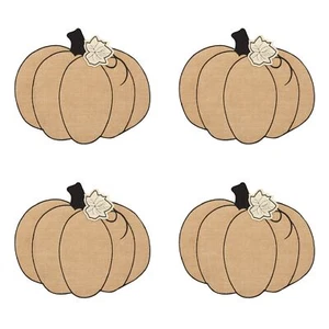 Burlap Pumpkin Placemats Harvest Placemats for Autumn 13" x 19" Set of 4 - Picture 1 of 6