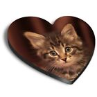 Heart MDF Magnets - Tuny Tabby Kitten Cat Pet #15946
