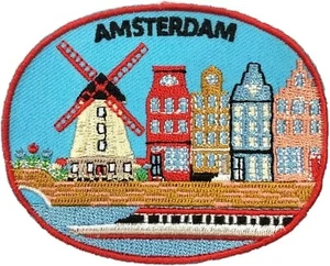 Amsterdam Patch Iron/Sew-on Badge Travel Europe Netherlands Souvenir Holland - Picture 1 of 3