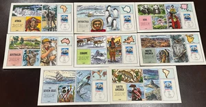 #2277  “E” Earth Collins Hand-painted Complete set of 8 Continents - Picture 1 of 9