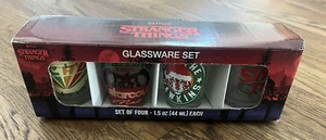 Stranger Things CHRISTMAS THEME Shot Glasses NETFLIX Barware-New in Box! - Picture 1 of 3