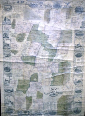 E.M. Woodford SMITH'S MAP OF HARTFORD COUNTY CONNECTICUT 1855 VeryGood 59x46 - Image 1 of 4