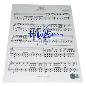 Hans Zimmer signiertes Autogramm Noten ""Rise"" The Dark Knight Rises Beckett B - Bild 1 von 2