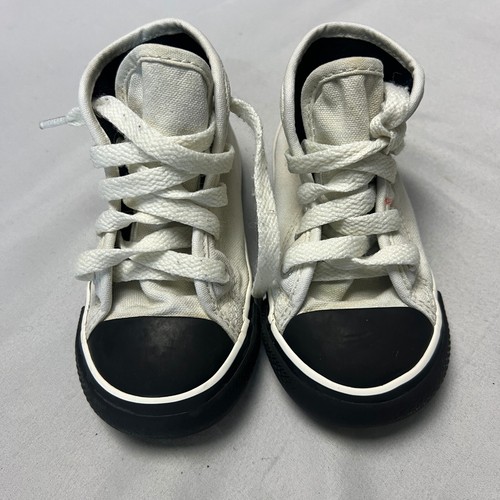 Sneakers alte Converse All Star Chuck Taylors bambino tela bianco taglia 7