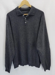 Metropolitan View Sweater Gray Cashmere Collared Long Sleeve Men's Size Large - Picture 1 of 5